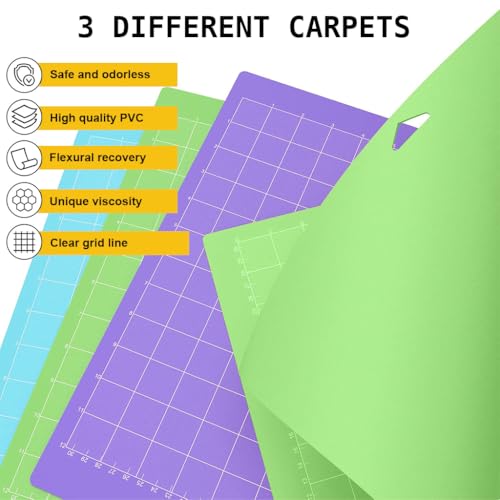 Serplex® 6Pcs Ecraft Cutting Mats for Cricut Multi Color Ecraft Cutting Mat for Cricut 12x12 inches Ecraft Cutting Mat for Cricut Explore Air 2/Air/One/Maker - Image 5