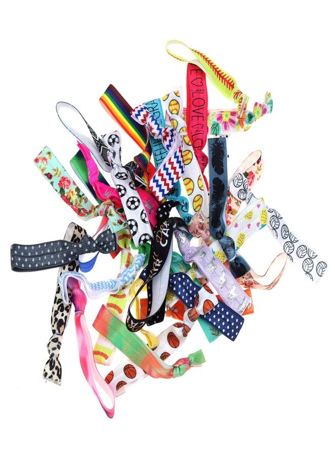 manipepe 120 Printed Hair Ties No Crease Ribbon Elastics Ties Women Yoga Knotted Ponytail Holder - Image 2