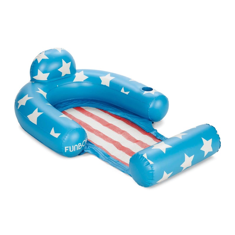 FUNBOY American Stars MESH Chair Pool Float Cup Holder Water Hammock Adult Pool Float - Image 2