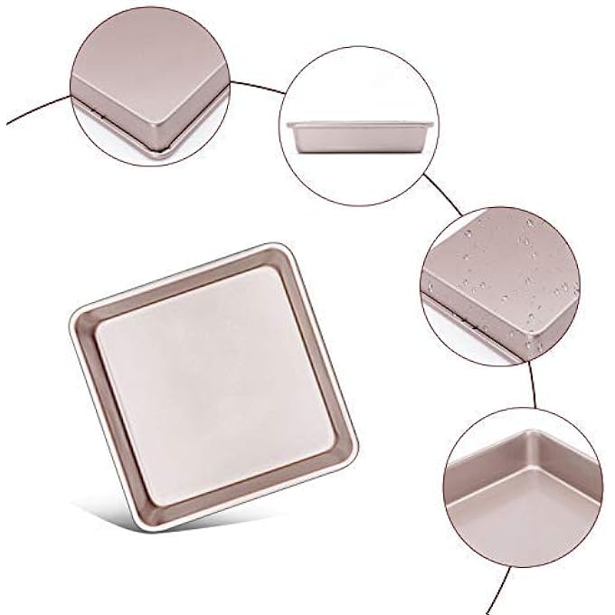 chefmade Cake Tin 8 Inch Carbon Steel Square Cake Pan Deep Dish Bakeware Baking Tin Non Stick Oven Baking Mould 22 X 22Cm - Image 4
