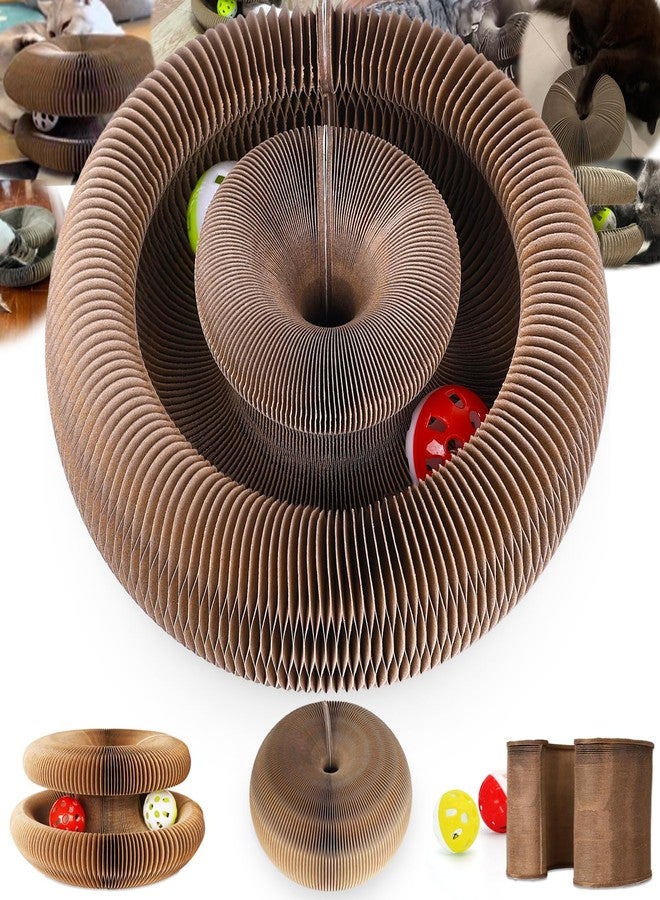Dosanlues Magic Organ Cat Scratcher Board with 2 Bell Ball, Cat Ball Adventure The Ultimate Interactive Mental Physical Exercise for Indoor Cats Toy - Image 1