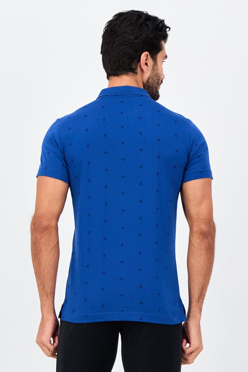 PUMA Men Slim Fit Embroidered Logo Short Sleeve Outdoor Polo Shirt, Blue - Image 3