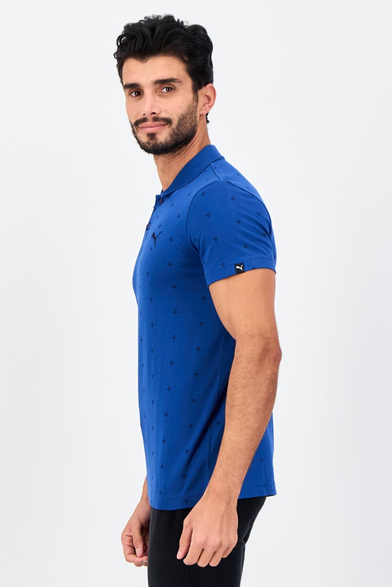PUMA Men Slim Fit Embroidered Logo Short Sleeve Outdoor Polo Shirt, Blue - Image 2