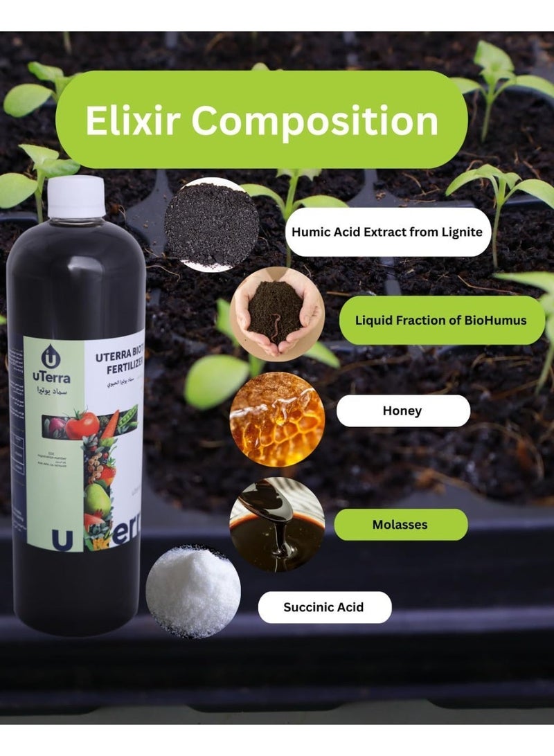 uTerra Biotic Fertilizer – Organic Liquid Soil Booster for All Plants | 1 Litre | Best Value for Home Gardens | Chemical-Free | UAE - Image 4