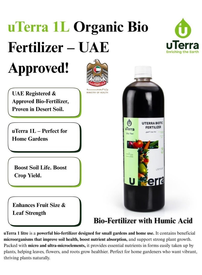 uTerra Biotic Fertilizer – Organic Liquid Soil Booster for All Plants | 1 Litre | Best Value for Home Gardens | Chemical-Free | UAE - Image 5