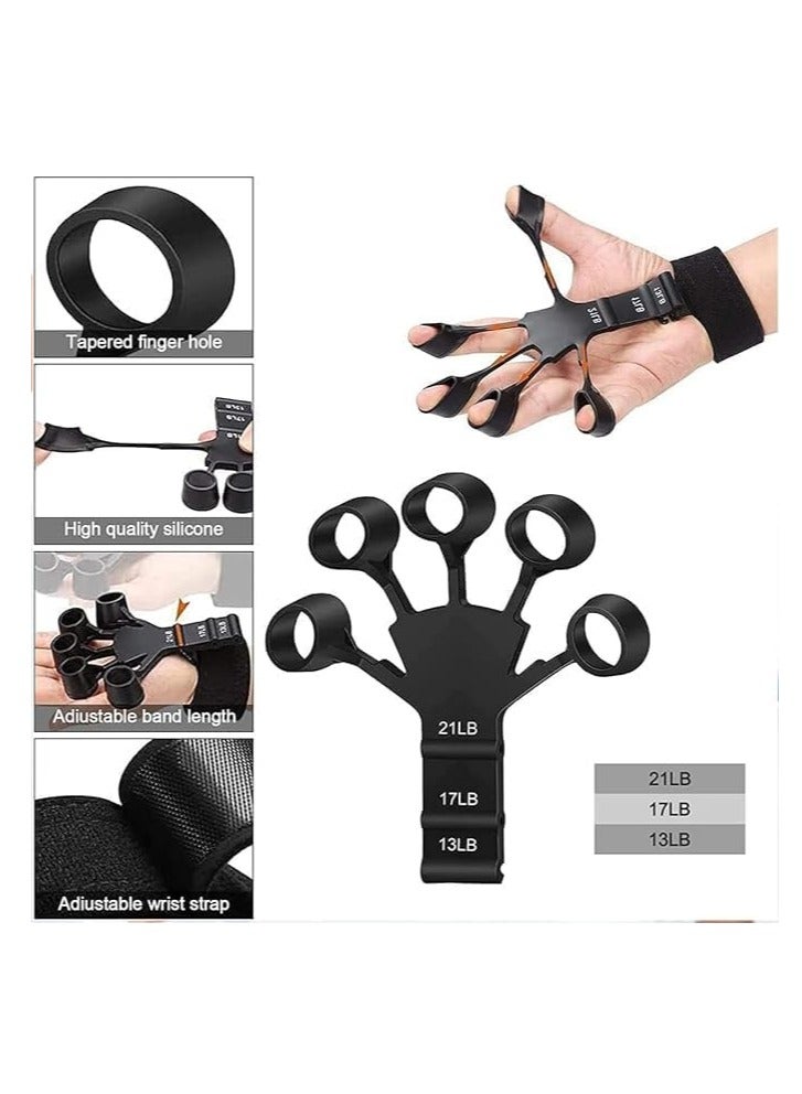 جهاز تدريب الأصابع ، مصنوع من السيليكون لتقوية قبضة اليد، جهاز تمارين نقالة قابل للتعديل لتسلق الصخور، لتخفيف آلام التهاب المفاصل ومتلازمة النفق الرسغي (قد يختلف اللون) - Image 3