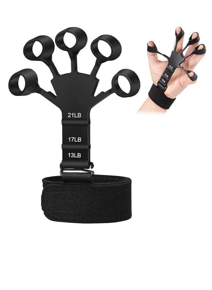 جهاز تدريب الأصابع ، مصنوع من السيليكون لتقوية قبضة اليد، جهاز تمارين نقالة قابل للتعديل لتسلق الصخور، لتخفيف آلام التهاب المفاصل ومتلازمة النفق الرسغي (قد يختلف اللون) - Image 1