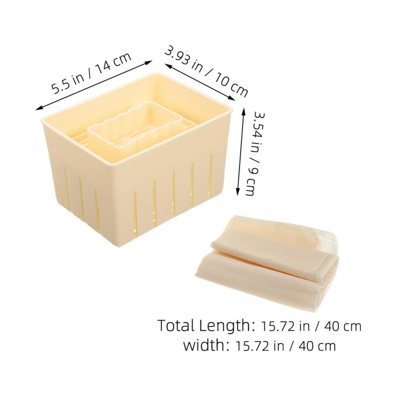 Tofu Press Mold Box with 3 Cheese Cloths DIY Homemade Bean Curd and Cheese Making Kit - Image 3