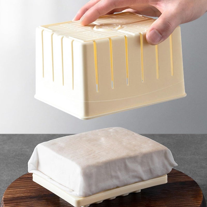 Tofu Press Mold Box with 3 Cheese Cloths DIY Homemade Bean Curd and Cheese Making Kit - Image 5