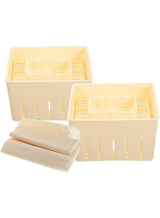 Tofu Press Mold Box with 3 Cheese Cloths DIY Homemade Bean Curd and Cheese Making Kit - Image 1