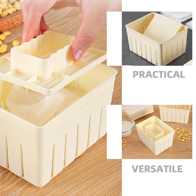 Tofu Press Mold Box with 3 Cheese Cloths DIY Homemade Bean Curd and Cheese Making Kit - Image 4