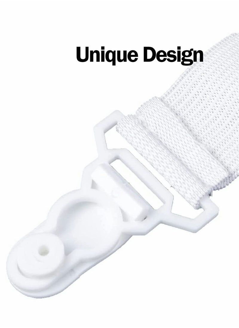 Y&D Bed Sheet Clip, 8 Pcs Adjustable Straps Holder Elastic Fasteners Clips  - Image 2