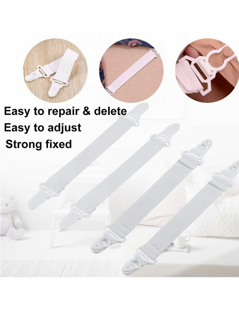 Y&D Bed Sheet Clip, 8 Pcs Adjustable Straps Holder Elastic Fasteners Clips  - Image 5