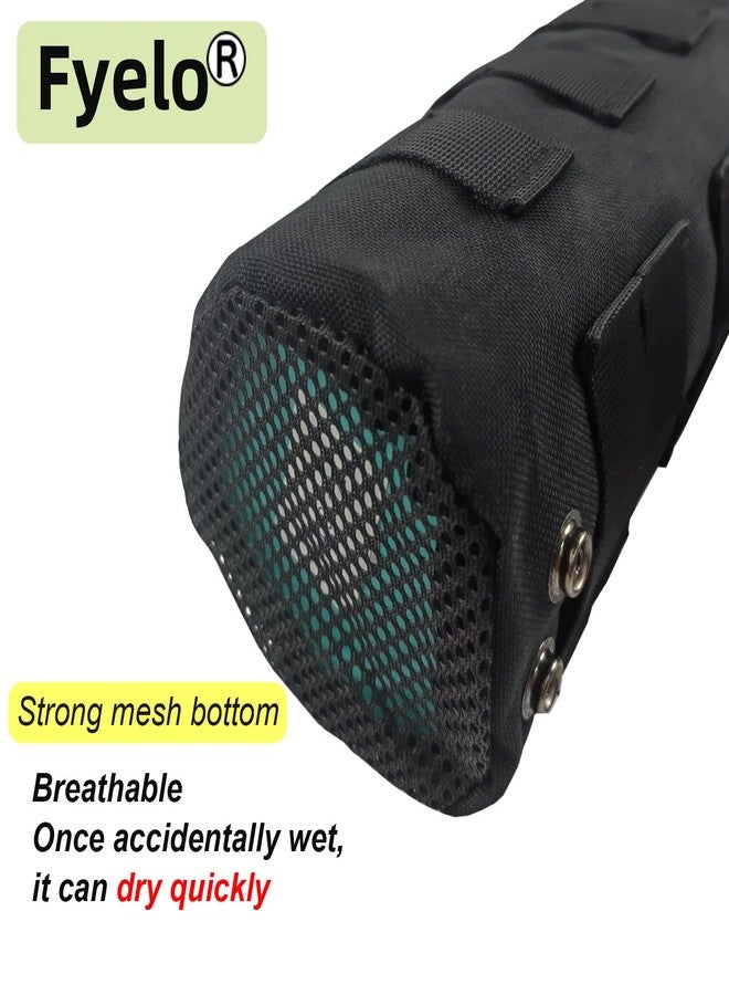 Fyelo Tactical MOLLE Bottle Pouch Bag, Travel/Sprots Molle Water Bottle Holder with Drawstring Open Top and Mesh Bottom - Black - Image 3