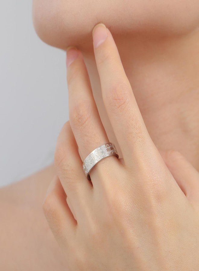 VASSAGO Islamic Ring Ayatul Kursi Ring Muslim Allah Ring for Women Men Arabic Calligraphy Rings Band Religious Ring Islam Eid Ramadan Gifts (silver, 8) - Image 5