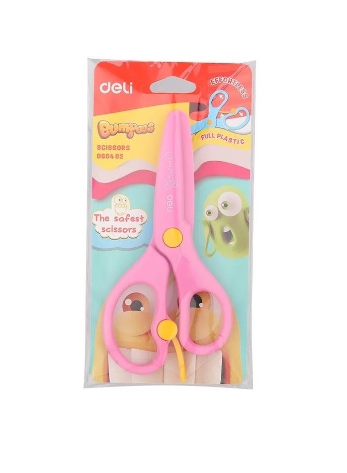 Deli مقص أمان بلاستيكي كامل للأطفال بألوان متنوعة - Image 1