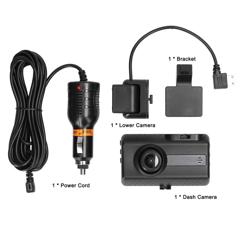 1080P DVR Dash Camera Front & Inside Dual Camera Driving Recorder 3 Inch Screen Dashcam 170° Wide Angle Support Voice Recording Night Vision G-Sensor Loop Recording - Image 4