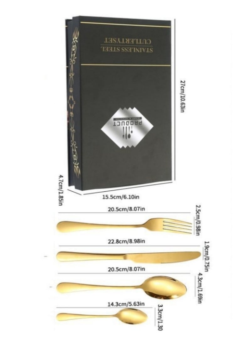 KUYING Stainless Steel Tableware Set Of 24 Pieces Western Knife Fork Spoon Set  - Image 2