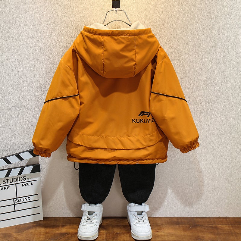 Boys' Autumn Coat Fleece-Lined Large Children'S Double-Sided Top Trunkcoat Double-Sided Rustic Clothes - Image 5
