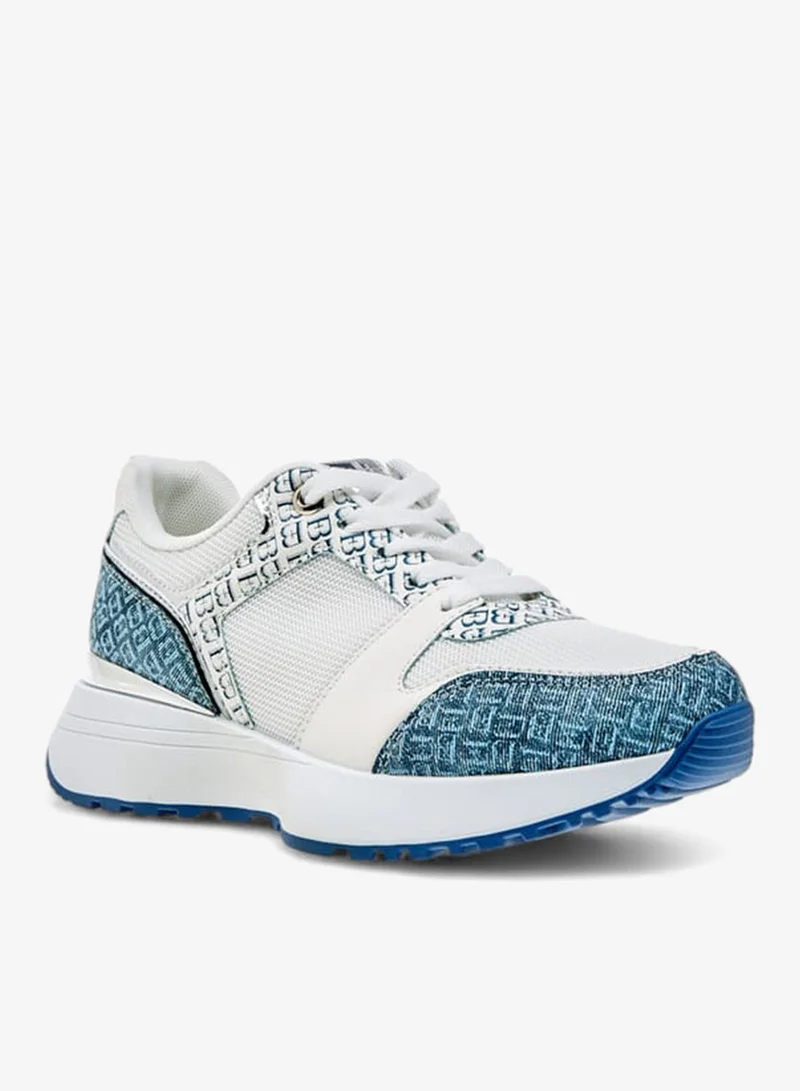 Flora Bella By Shoexpress Women Monogram Print Sneakers with Lace-Up Closure