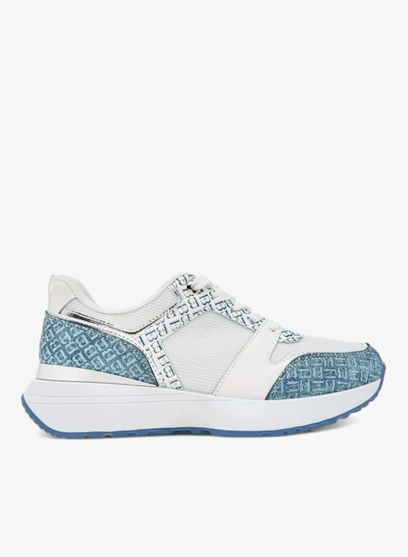 Flora Bella By Shoexpress Women Monogram Print Sneakers with Lace-Up Closure