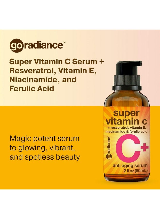 Go Radiance Double Size (2Oz) Super Vitamin C Serum For Face W/Niacinamide Serum 5% Vitamin C Face Serum W/Hyaluronic Acid & Resveratrol Antiaging Brightening Serums For Skin Care Facial Serum Vitamina C E  - Image 2