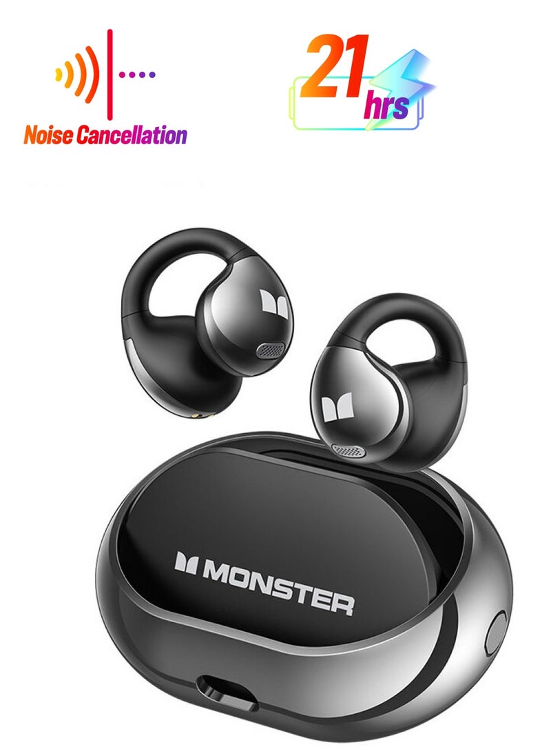 Monster AC600 Air Conduction Headset Wireless bluetooth Earphone Rotary Planet Ring Design HiFi Panoramic Stereo AI Call Noise Cancelling 21H Playback Open-ear Earclips Headphones  - Image 1