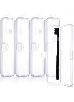 Patelai 5 Pieces Portable Travel Toothbrush Case, Travel Toothbrush Holder Hard Plastic Dust-proof Toothbrush Container Toothpaste Box Holder for Travel Use (Clear)  - Image 1