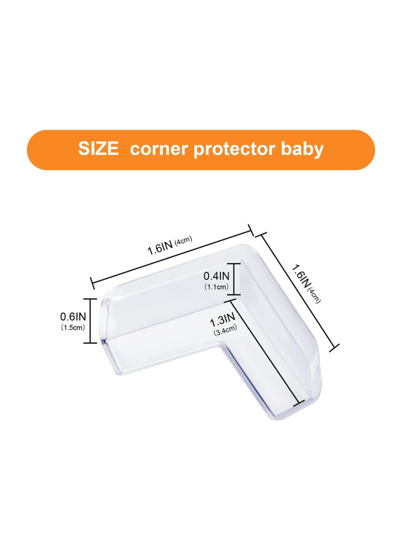 ABJ - Set of 20 Clear L-Shaped Baby Proofing Corner Guards - Furniture Safety Bumpers for Table Edges & Sharp Corners - Transparent Edge Protector Cushion for Child Safety and Home Furniture - Image 1