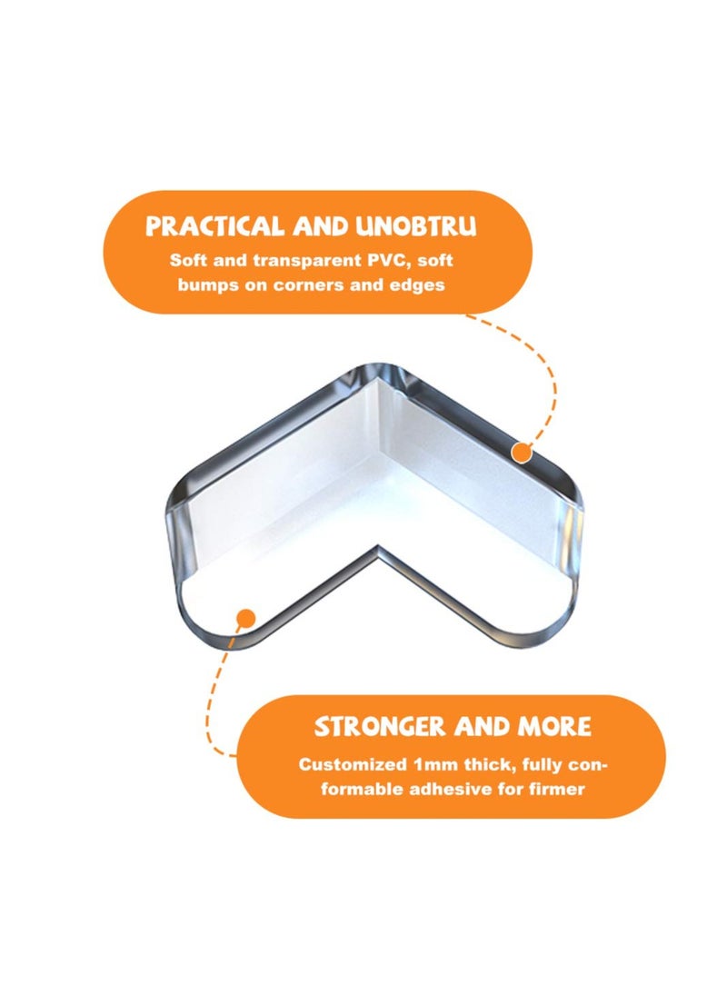 ABJ - Set of 20 Clear L-Shaped Baby Proofing Corner Guards - Furniture Safety Bumpers for Table Edges & Sharp Corners - Transparent Edge Protector Cushion for Child Safety and Home Furniture - Image 1