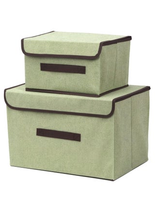 2-Piece Foldable Cloth Storage Box Green - pzsku/Z008C7EF0B58AAF09251AZ/45/_/1692085680/8feb3806-4391-4ddc-997b-db62bfc3f102