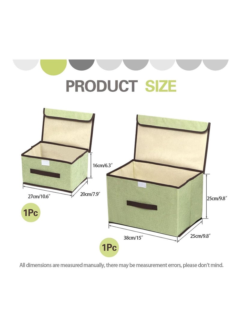 2-Piece Foldable Cloth Storage Box Green