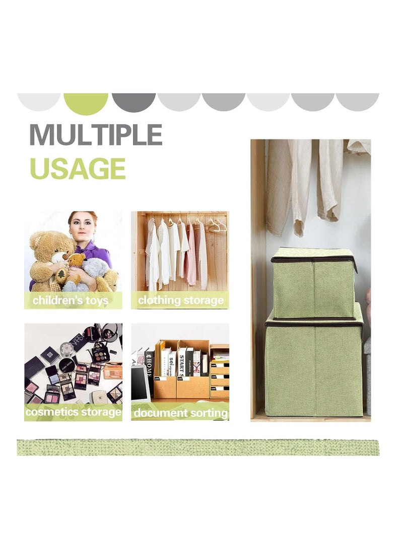 2-Piece Foldable Cloth Storage Box Green