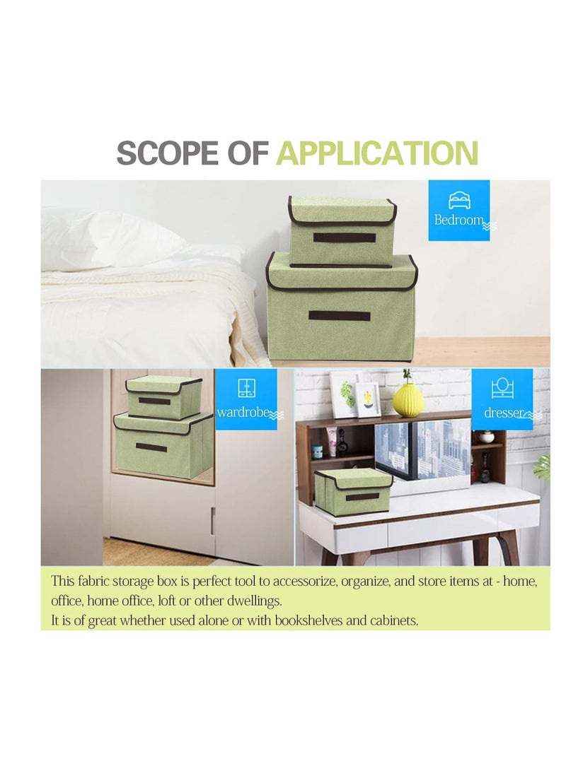 2-Piece Foldable Cloth Storage Box Green