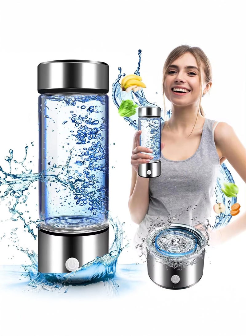 Yanara Portable Hydrogen Water Bottle 16oz (420ml) – High-Purity Antioxidant-Rich Hydrogen Infusion in 3 Minutes, Built-in Ionizer for Gym, Office & Travel (2025 Silver Upgrade)  - Image 2