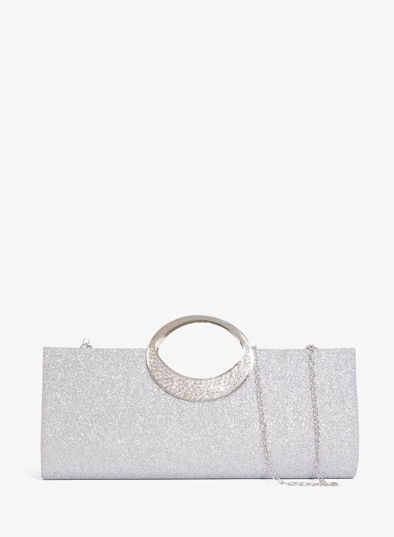 Ella Limited Edition Ring handle silver embellished detailed east-to-west bag