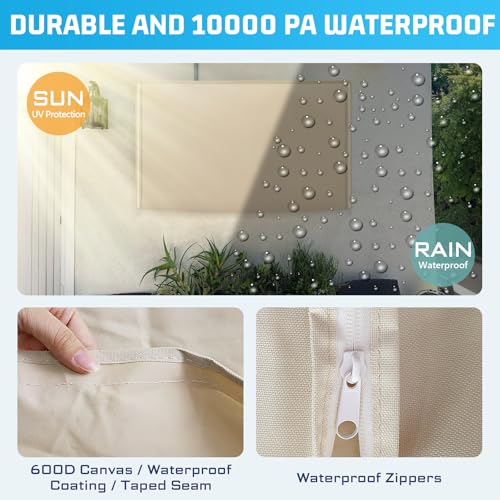 2win2buy Outdoor TV Cover 52 to 55 Inch Weatherproof, Waterproof Outside TVs Covers Heavy Duty 600D Oxford TV Covers Outdoor Screen Protectors Shield with Zippers for Flat Screen - Image 4
