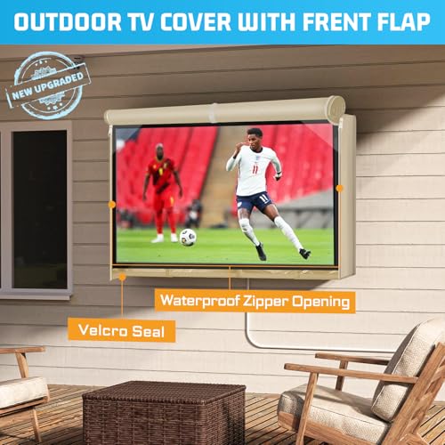 2win2buy Outdoor TV Cover 52 to 55 Inch Weatherproof, Waterproof Outside TVs Covers Heavy Duty 600D Oxford TV Covers Outdoor Screen Protectors Shield with Zippers for Flat Screen - Image 2