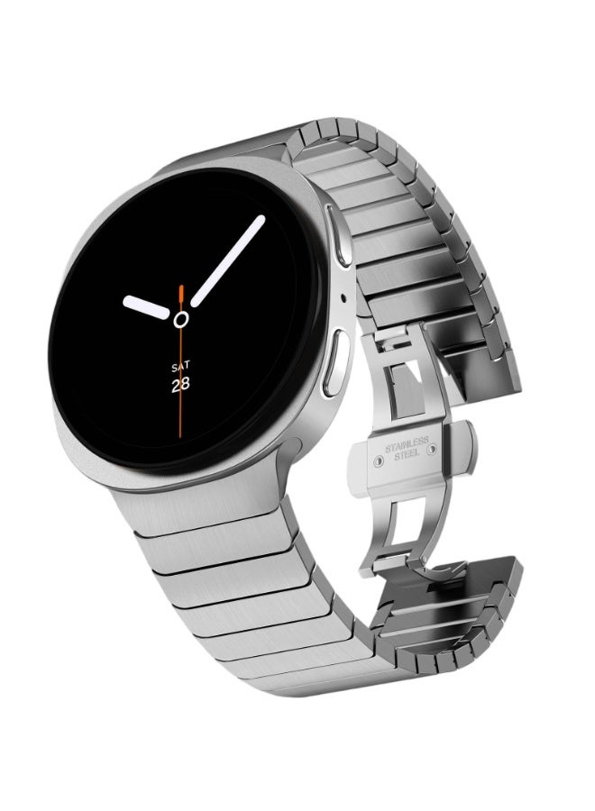 Stainless Steel Band Compatible with Galaxy Watch 8 Classic 46mm, Ultra 47mm, Watch 8/7/6/5/4 40mm/44mm, 6/6 Classic/5 Pro 43mm/47mm/45mm/42mm/46mm, Classic Business Band for Galaxy Watch