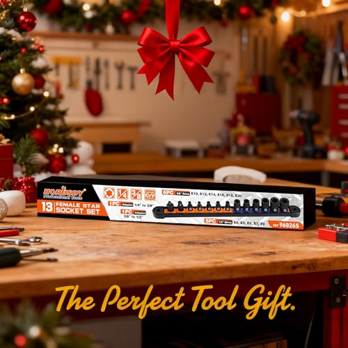 HORUSDY E-Torx Socket Set 13-Piece External Socket Set | 11-Piece Female E-Torx Sockets (E4-E20) Star Socket Set | 2-Piece Impact Socket Adapter Set - Image 2