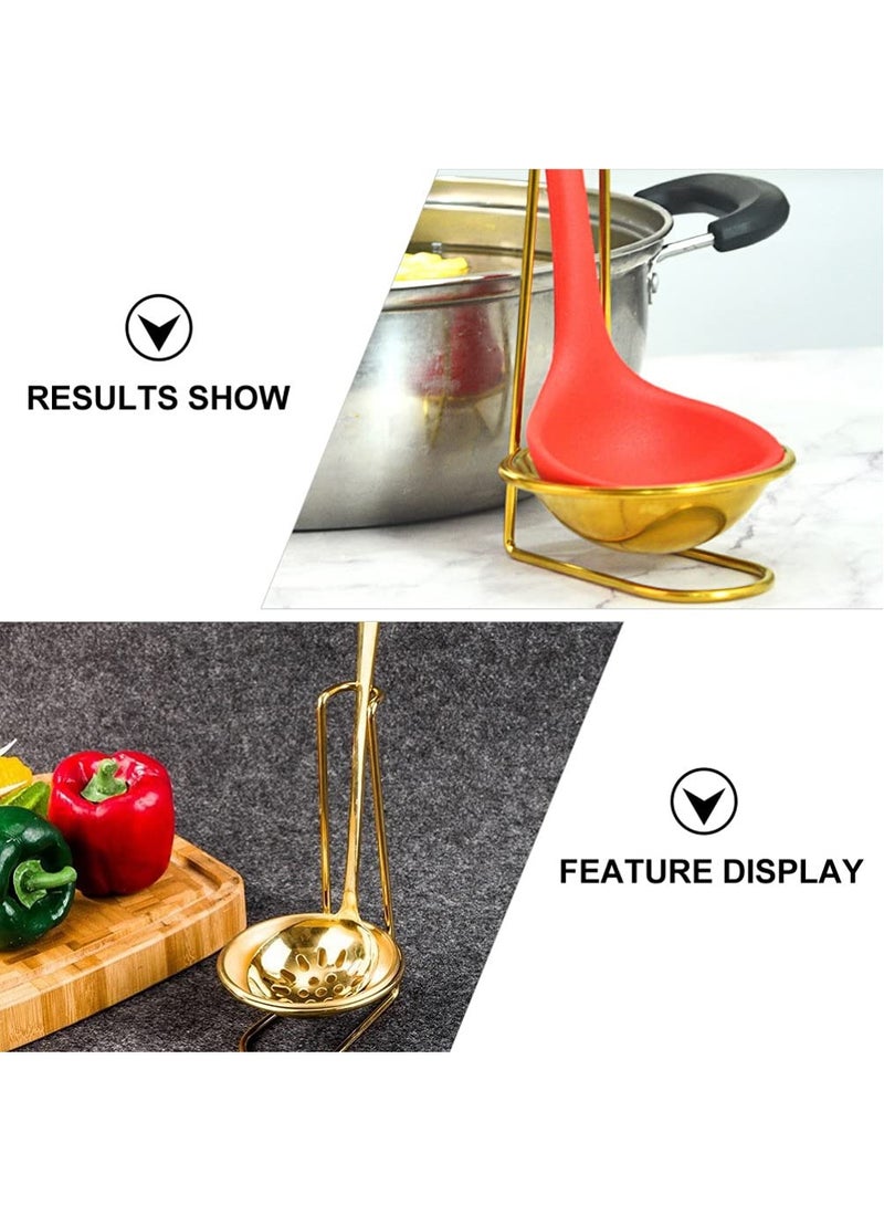 Excefore 2pcs Stainless Steel Double Ladles Holder Vertical Spoon Rest Cooking Utensils Stand Tray or Hotpot Restaurant, Buffet, Fast Food Restaurant Kitchen Decor - Image 3
