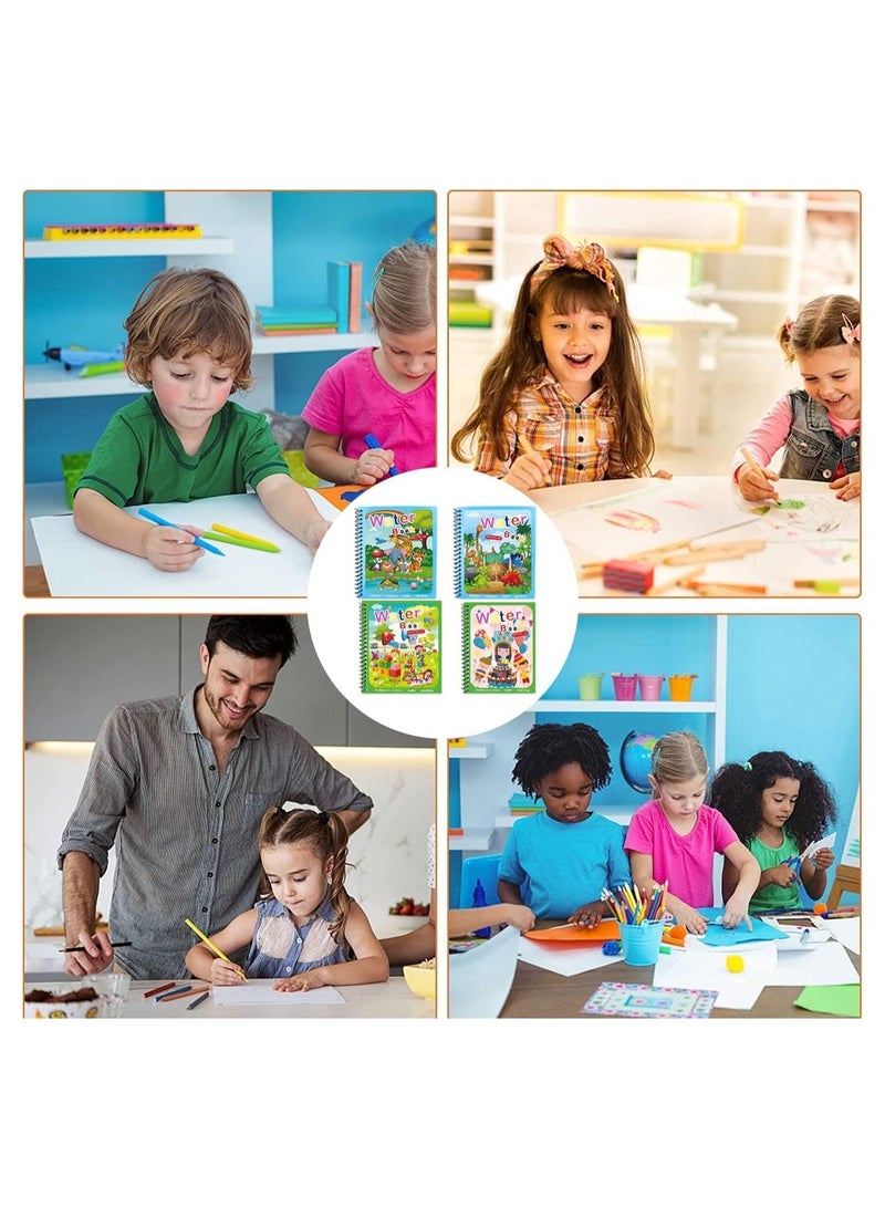 Y&D Watercolor Picture Books Water Coloring Magic Book Toddlers Kids Reusable Painting Unicorn Animal Cartoon Boys Girls Educational Learning Toys Gifts(4 Pack) - Image 3