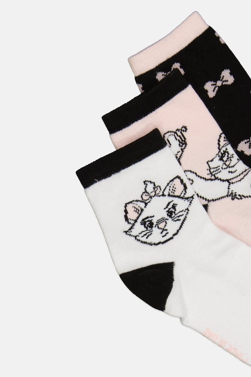 Disney Kids Girl 3 Pairs Socks, Multicolor - Image 3