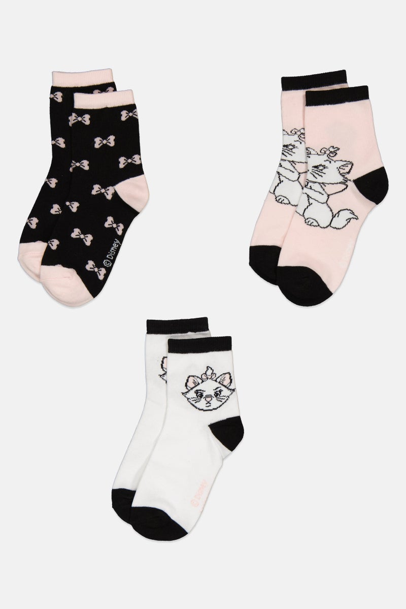 Disney Kids Girl 3 Pairs Socks, Multicolor - Image 2