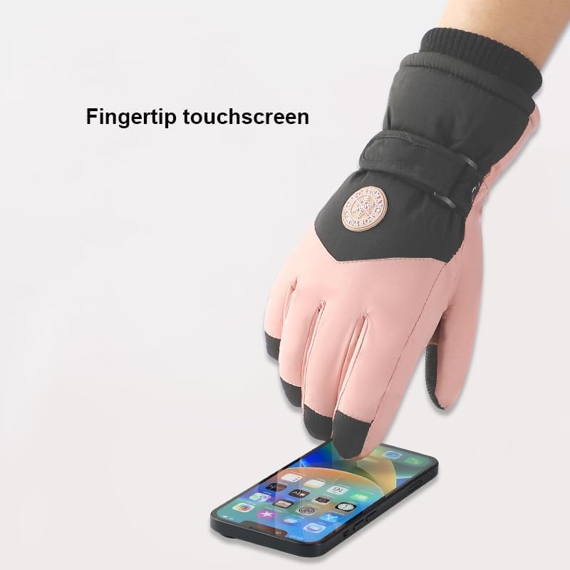 CXQRR Winter Ski Snow Gloves for Women, Touchscreen Waterproof Warm Cold Weather Gloves for Skiing Snowboarding - Image 3
