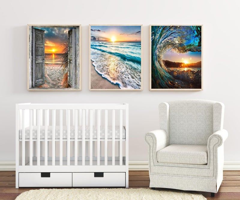 KINPLUB 6 Pack Diamond Painting Kits for Adults, 5D Beach Diamond Art Kits for Beginners, DIY Full Drill Paint with Diamond Gem Art, Home Wall Decor 12 x 16 Inch - Image 5