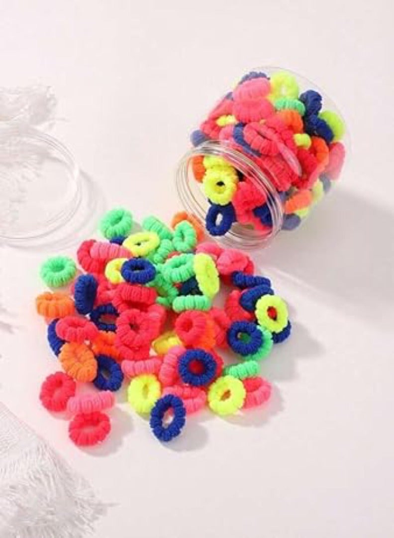 Red Blossom 80pcs Soft & Stretchy Hair Tie Set for Thick Hair - Non-Slip Elastic Ponytail Holders, Cute & Elegant Solid Colors, Plush Fabric, Perfect for Everyday & Party Hairstyles  - Image 2
