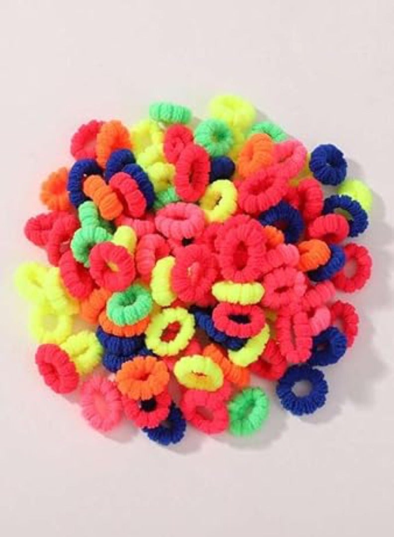Red Blossom 80pcs Soft & Stretchy Hair Tie Set for Thick Hair - Non-Slip Elastic Ponytail Holders, Cute & Elegant Solid Colors, Plush Fabric, Perfect for Everyday & Party Hairstyles  - Image 1