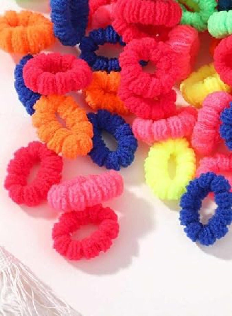 Red Blossom 80pcs Soft & Stretchy Hair Tie Set for Thick Hair - Non-Slip Elastic Ponytail Holders, Cute & Elegant Solid Colors, Plush Fabric, Perfect for Everyday & Party Hairstyles  - Image 3