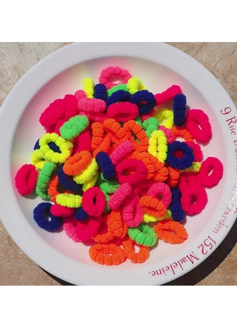 Red Blossom 80pcs Soft & Stretchy Hair Tie Set for Thick Hair - Non-Slip Elastic Ponytail Holders, Cute & Elegant Solid Colors, Plush Fabric, Perfect for Everyday & Party Hairstyles  - Image 4